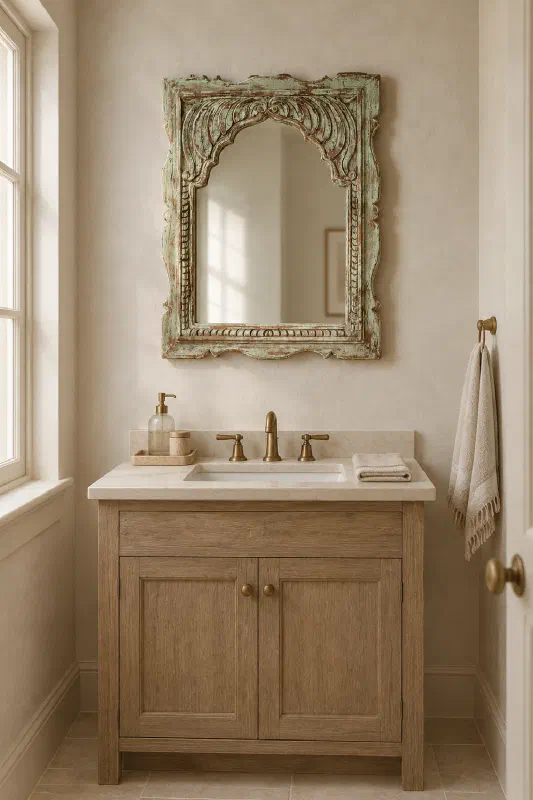 Bathroom decor ideas for a lighter small vanity wall