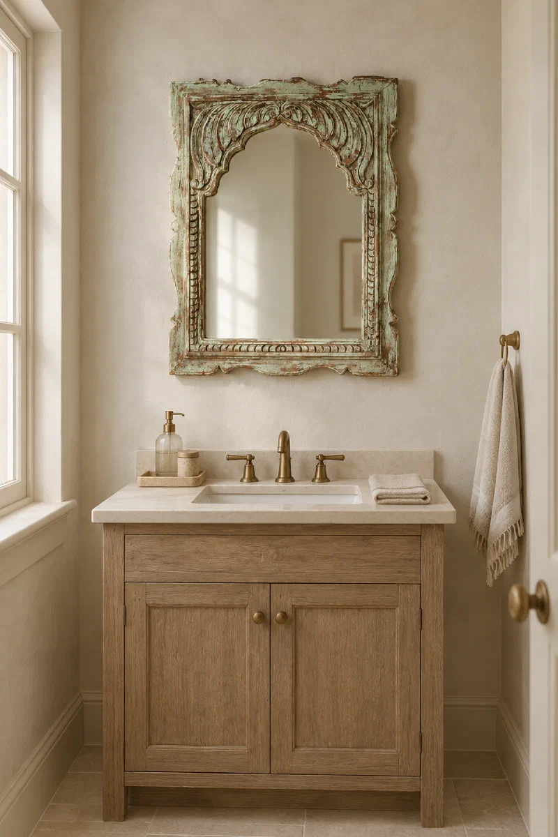 Bathroom decor ideas for a lighter small vanity wall