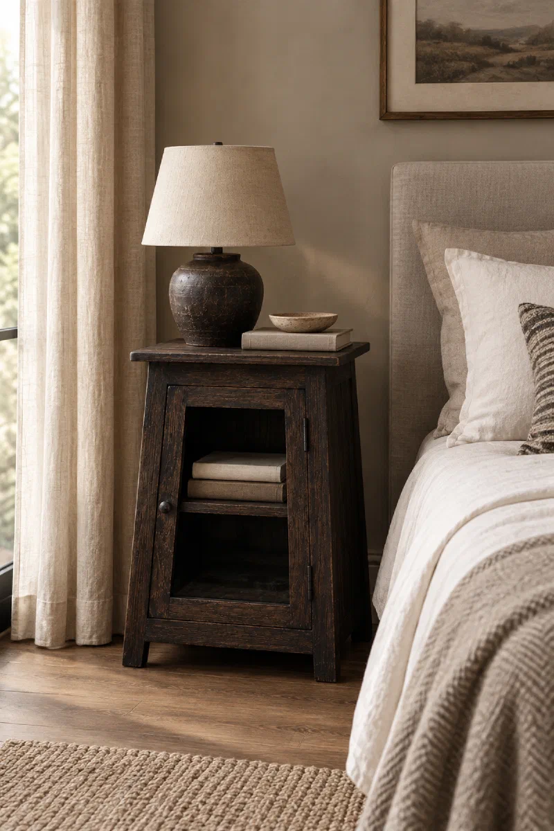 Bedroom decor ideas with a finishing bedside table
