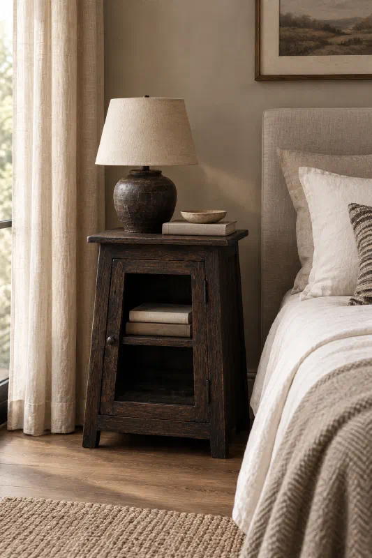 Bedroom decor ideas with a finishing bedside table