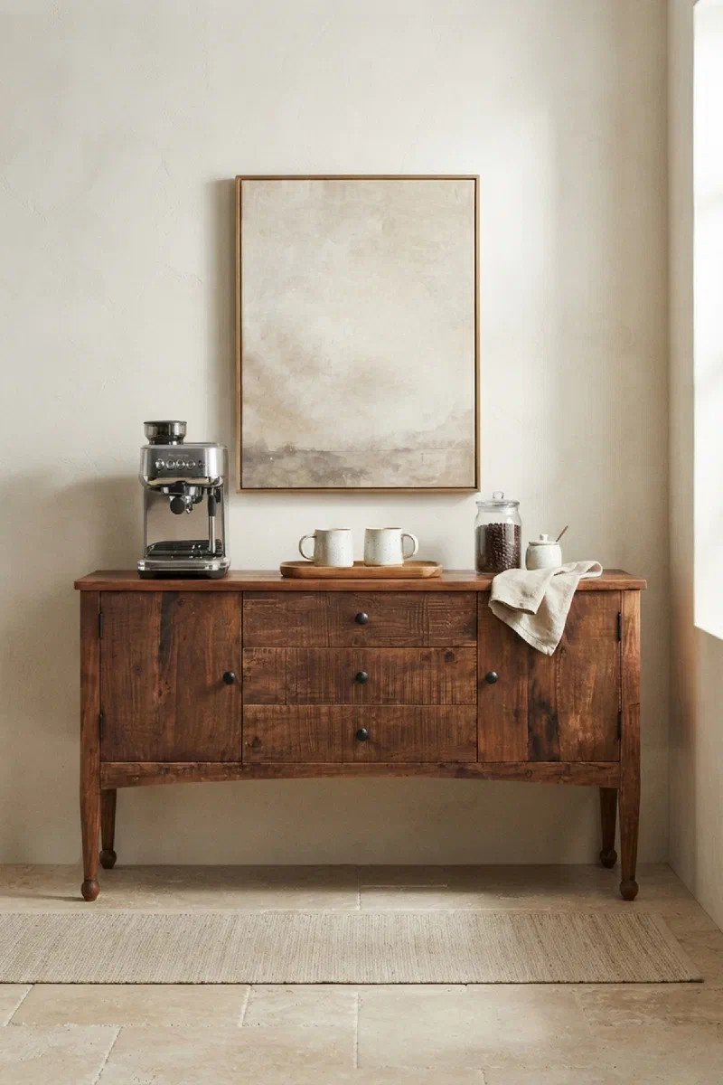 Kitchen decor ideas for a compact coffee station wall