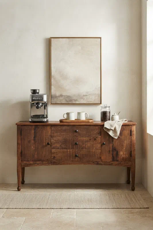 Kitchen decor ideas for a compact coffee station wall