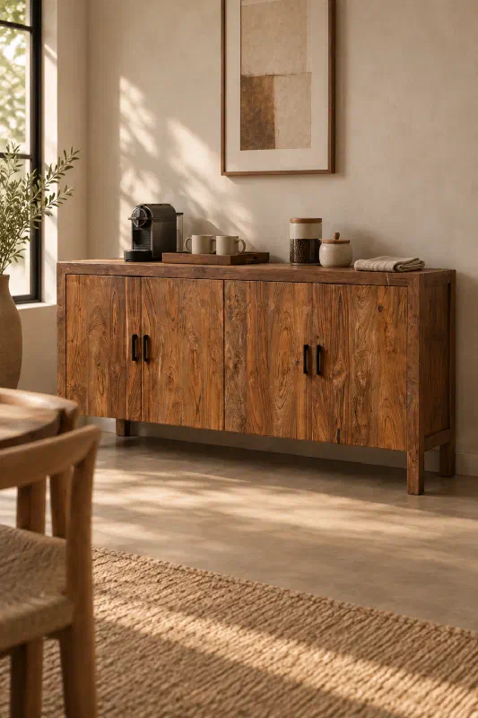 Coffee station idea for an underused dining room wall