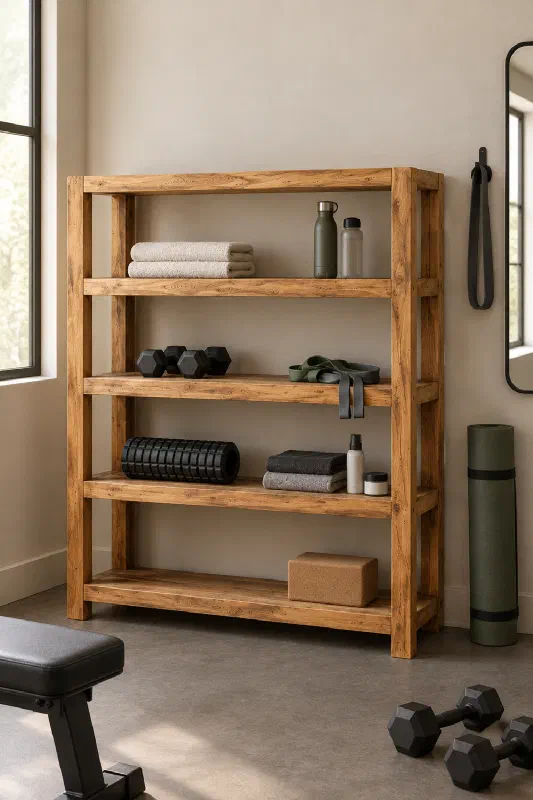 Home gym wall ideas for tidier open storage