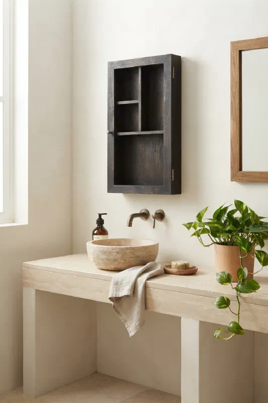 Bathroom decor ideas for a warmer vanity wall