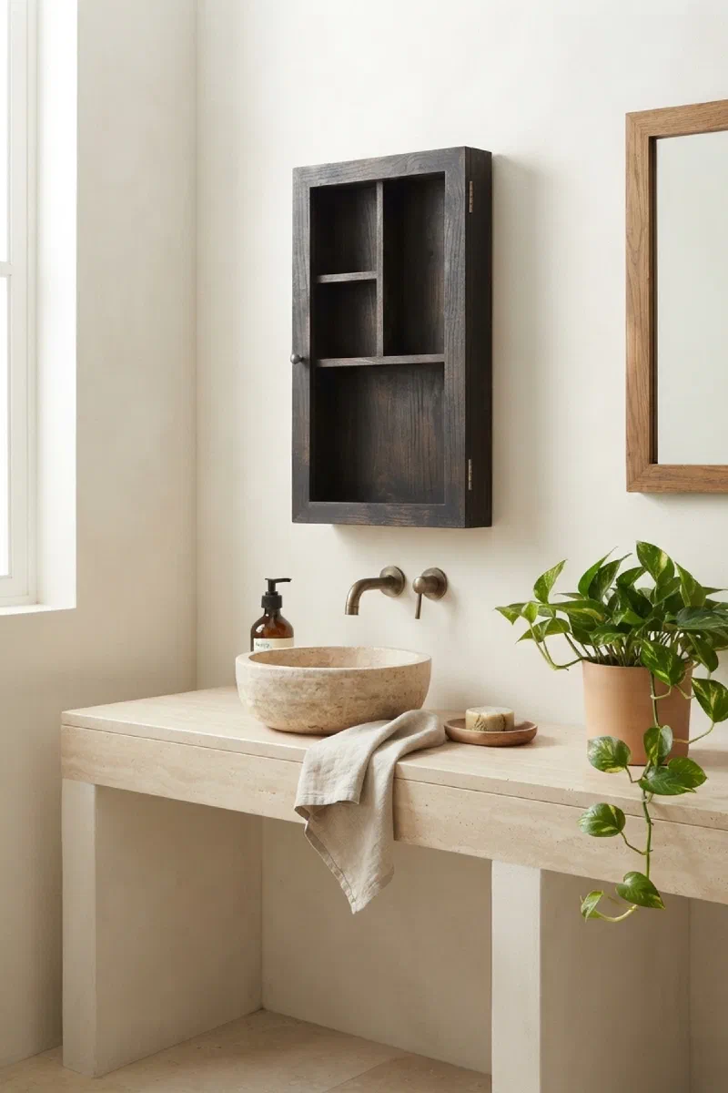 Bathroom decor ideas for a warmer vanity wall