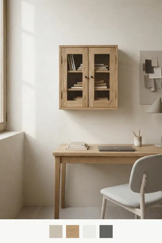 Home office storage idea for a calmer work wall