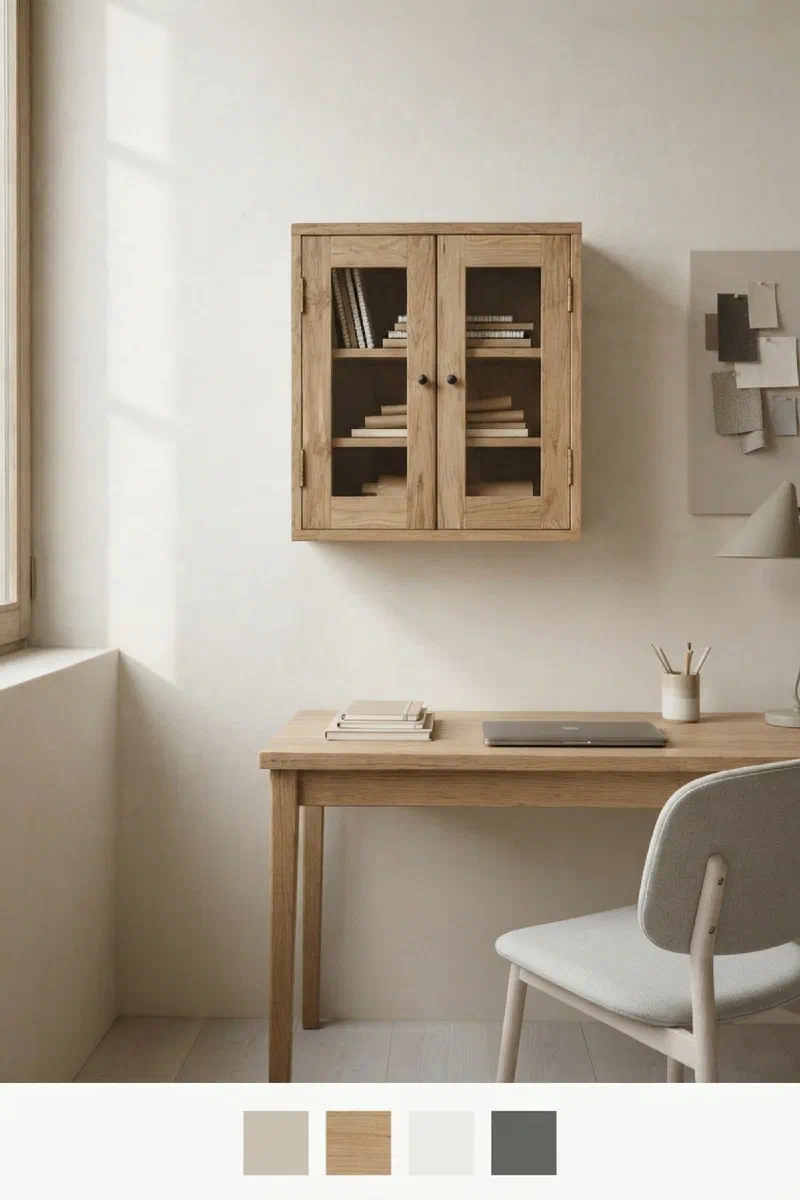 Home office storage idea for a calmer work wall