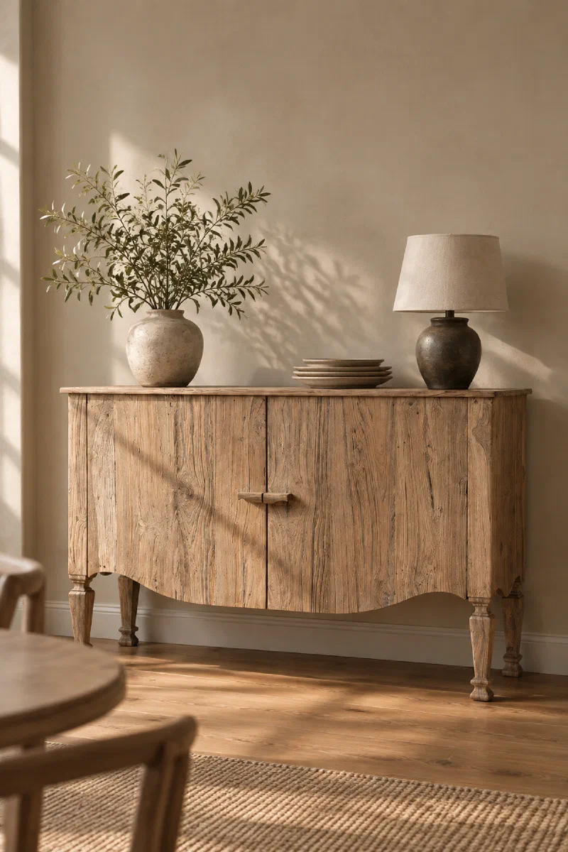 Dining room decor: hide clutter with a sideboard