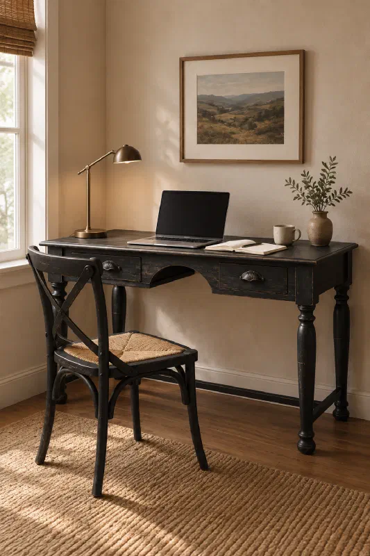 Compact Reclaimed Wood Desk with Drawer