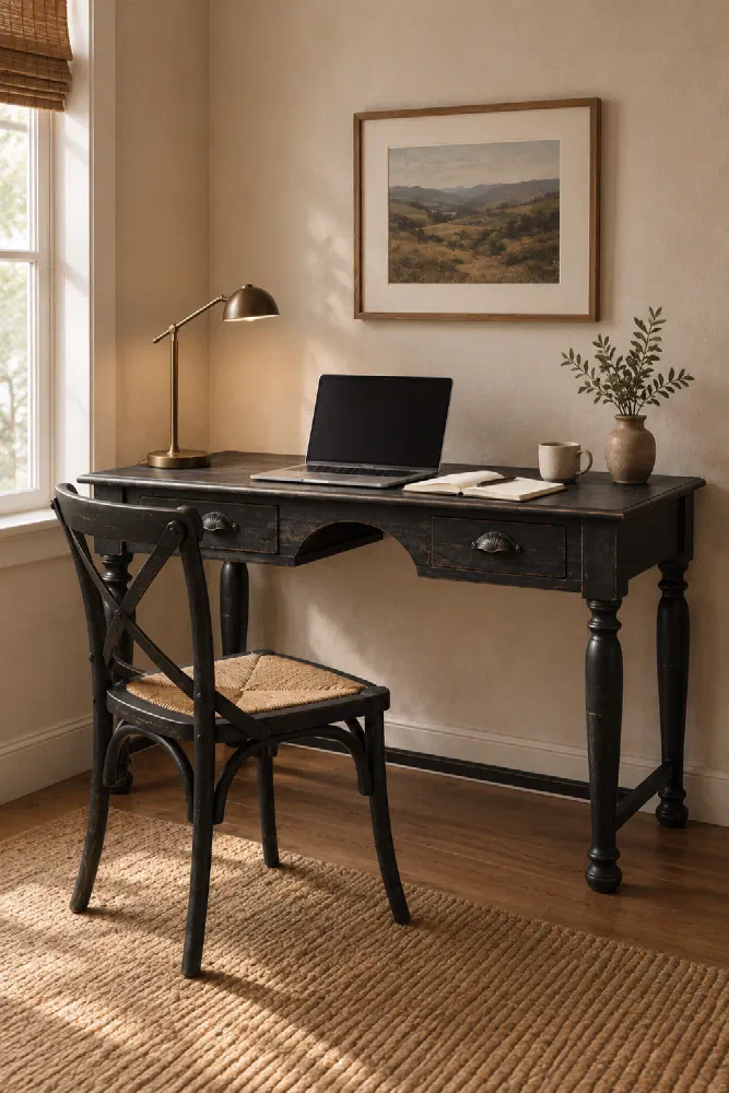 Compact Reclaimed Wood Desk with Drawer