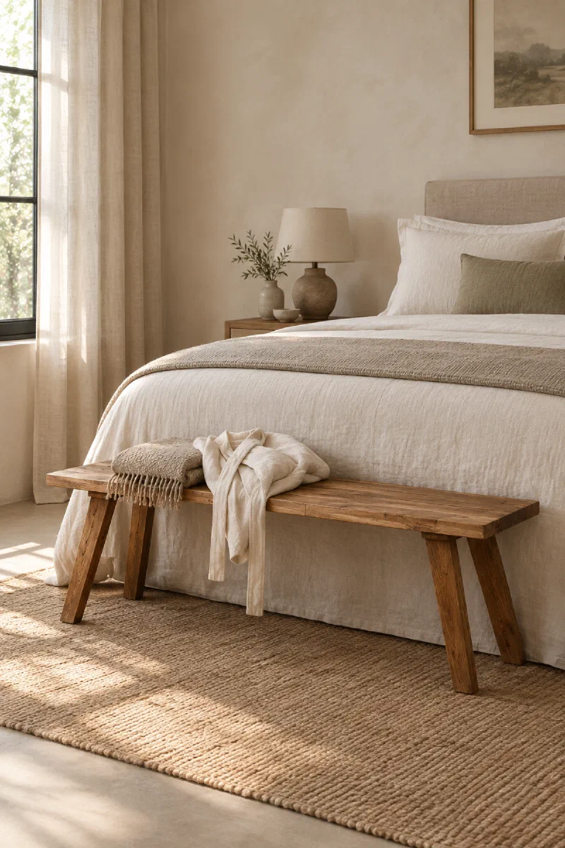 Bedroom decor ideas for a polished foot-of-bed finish