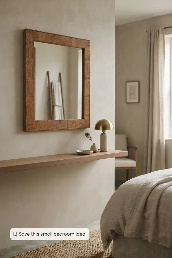 Bedroom decor ideas for a lighter small getting-ready wall
