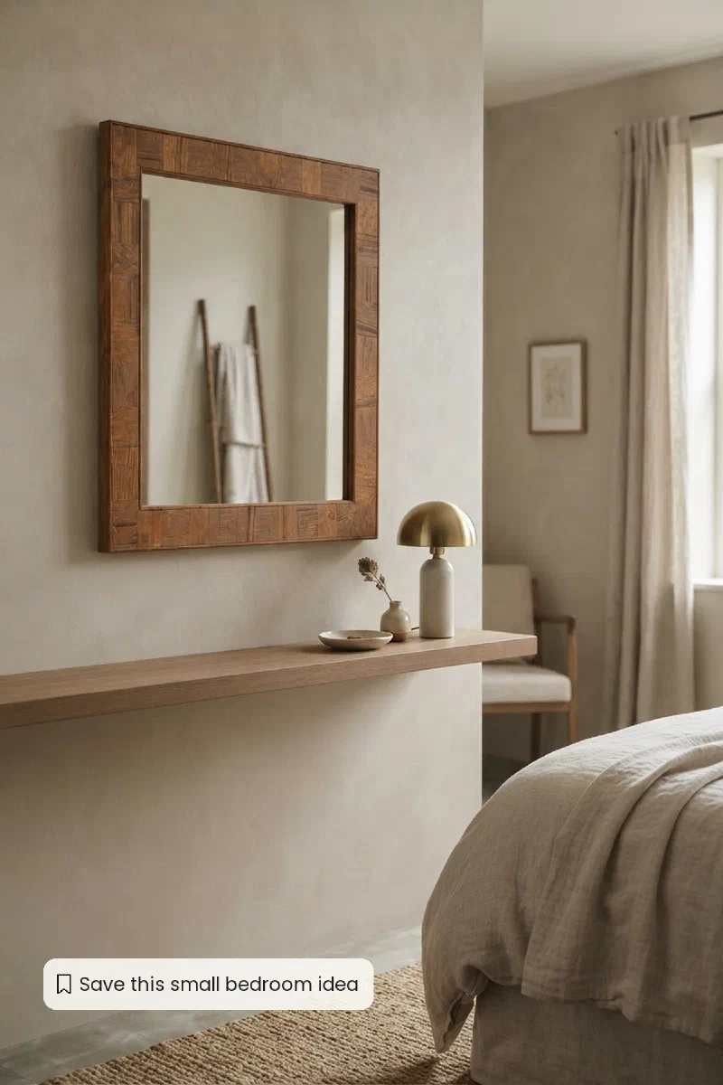 Bedroom decor ideas for a lighter small getting-ready wall