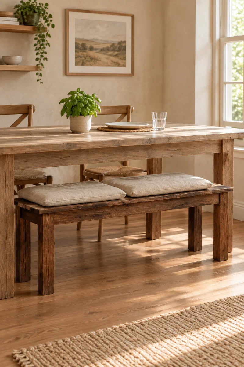 Kitchen decor ideas: bench seating for small eat-in nook