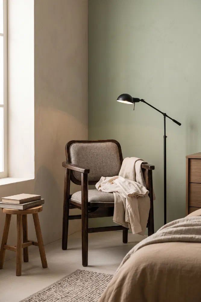 Cozy reclaimed teak chair for your spare bedroom