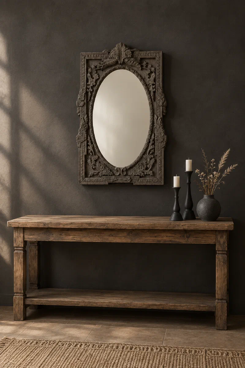 Bedroom decor ideas: reflect light with a reclaimed teak mirror