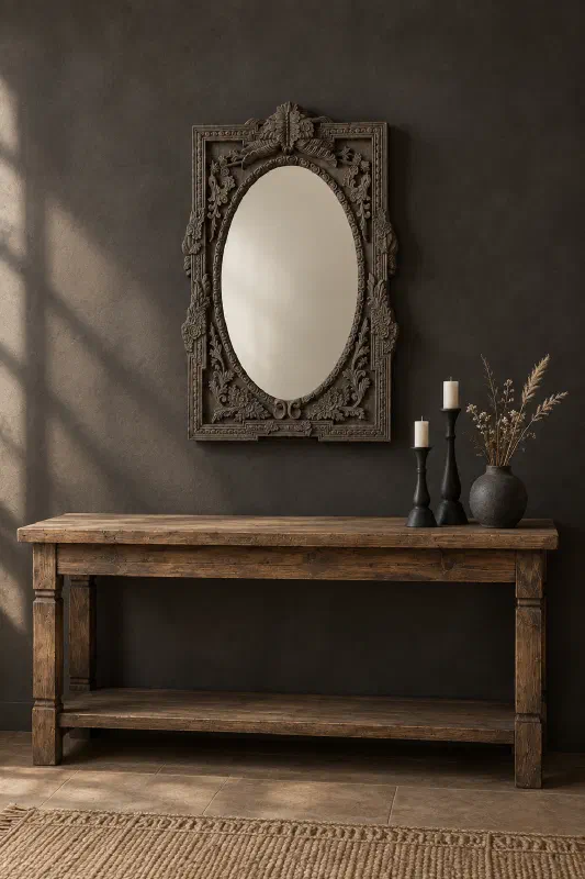 Bedroom decor ideas: reflect light with a reclaimed teak mirror