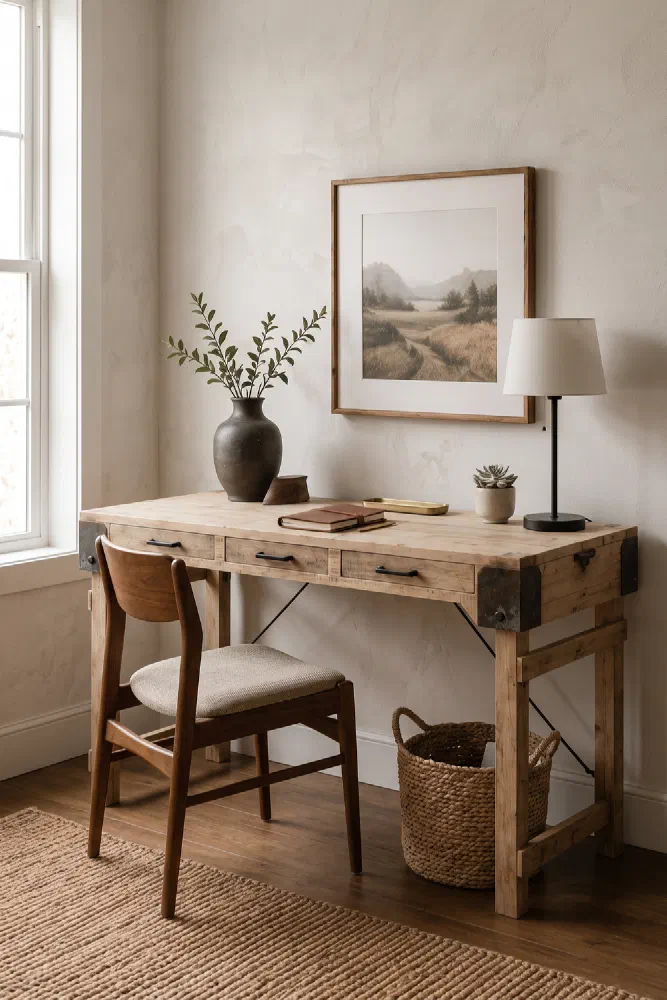 Compact vintage desk for a curated work corner