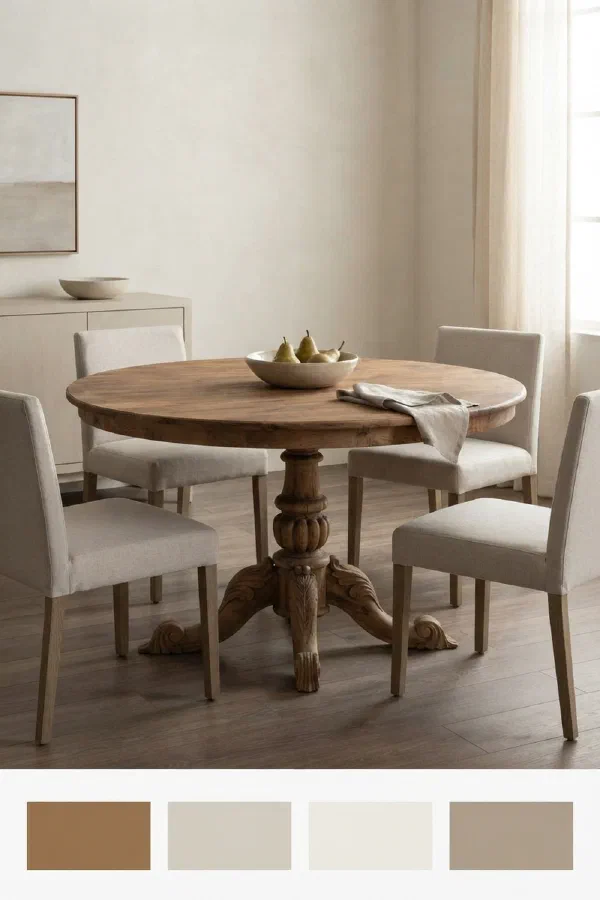 Dining room layout idea for softer flow and easier conversation