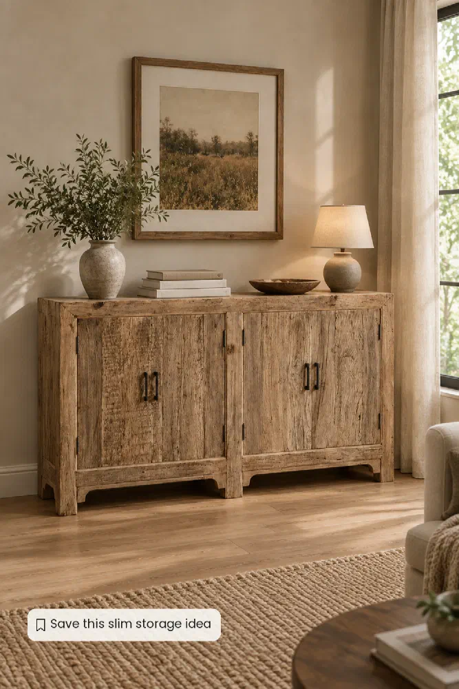 Slim Reclaimed Sideboard That Frees Up Small Rooms