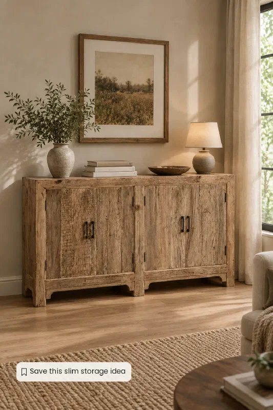 Slim Reclaimed Sideboard That Frees Up Small Rooms
