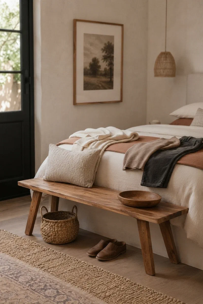 Bedroom decor ideas for a cozier foot-of-bed finish