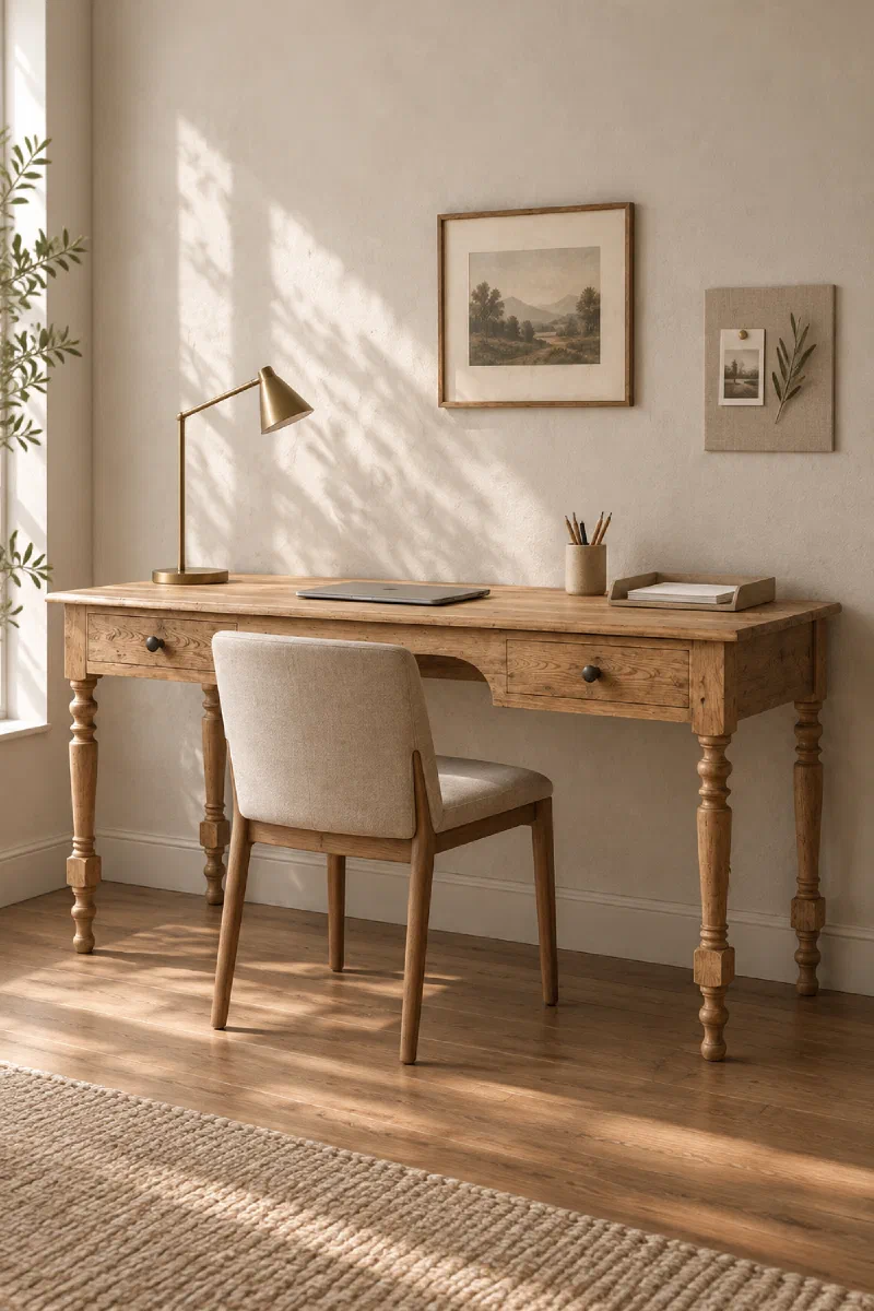 Small home office idea for a lighter, less cramped workspace