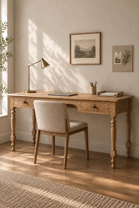 Small home office idea for a lighter, less cramped workspace