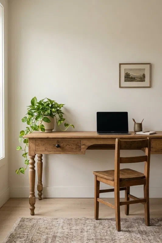 Small home office idea for a lighter work zone