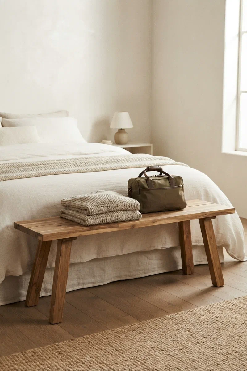 Bedroom decor ideas for a tidier foot-of-bed spot