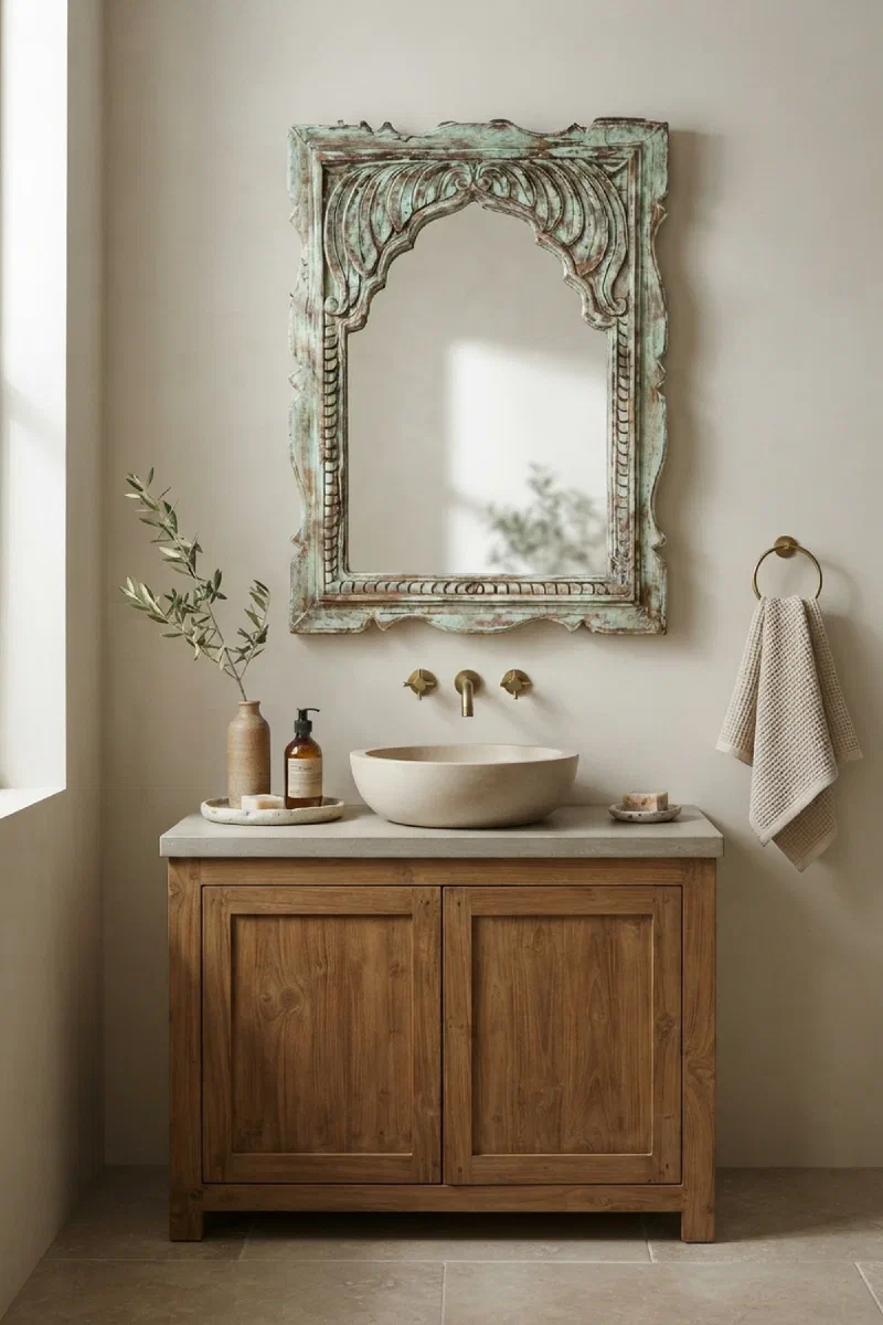 Bathroom decor ideas for a calmer vanity wall