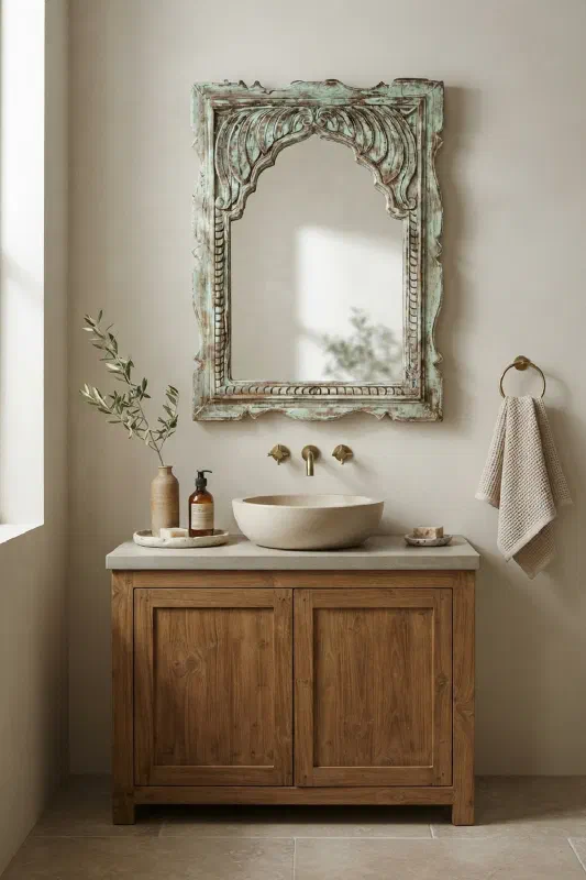 Bathroom decor ideas for a calmer vanity wall