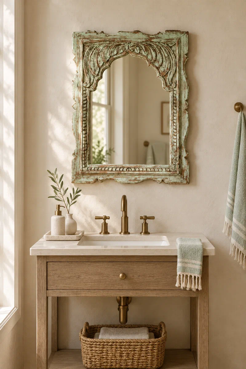 Bathroom decor ideas for a brighter small vanity wall