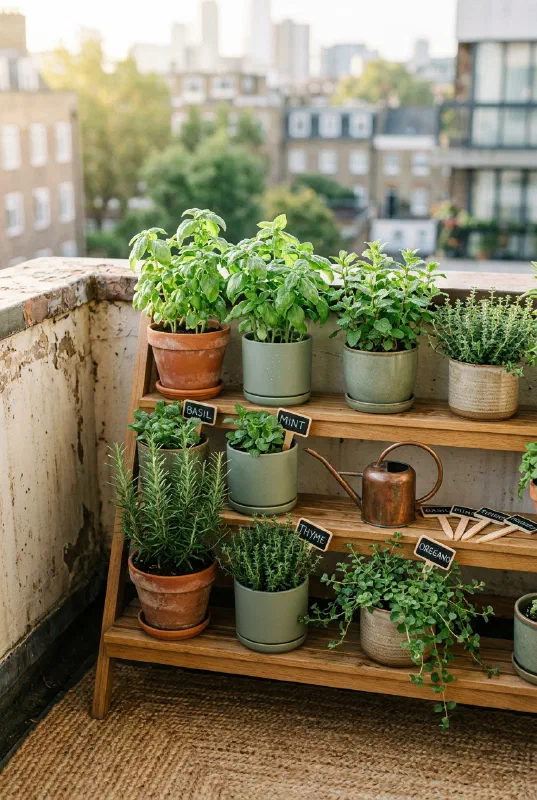 Space-Saving Balcony Herb Garden Kit