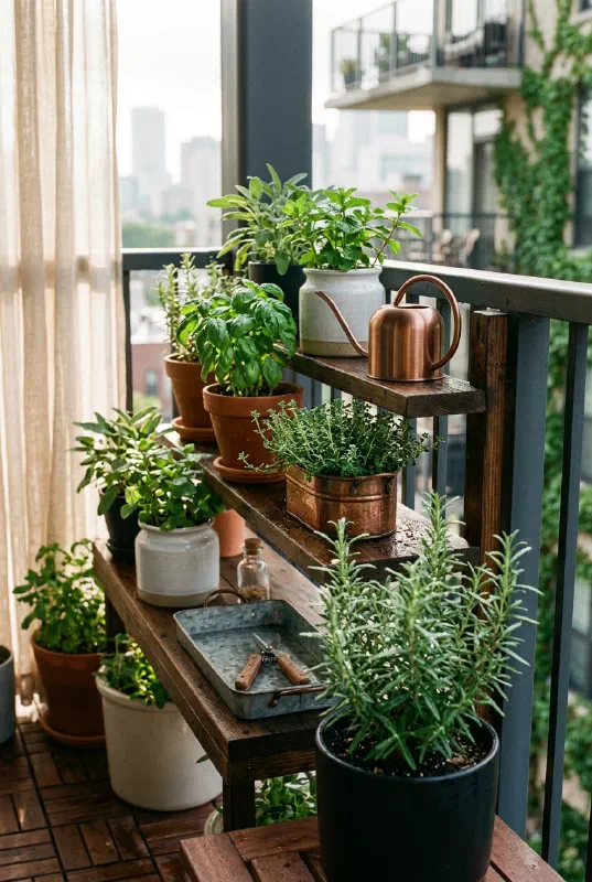 Vertical Herb Garden for Tiny Balconies